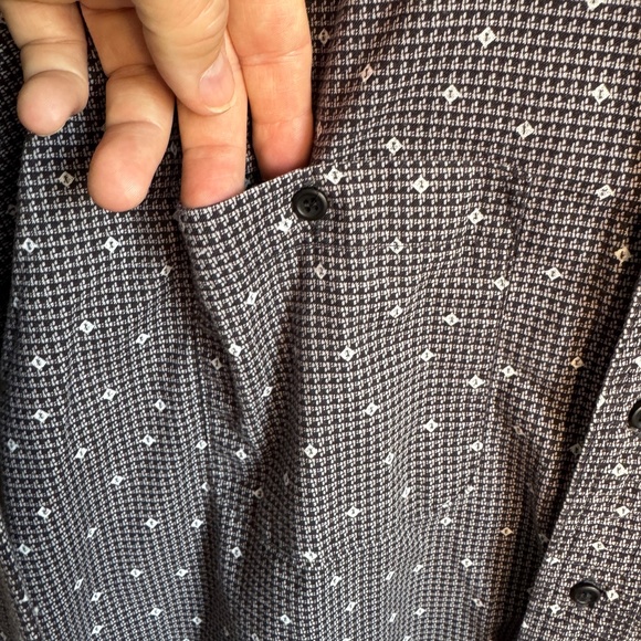 Wrangler X-Long Tails Mens Long Sleeve Western Dress Shirt Long Sleeve Gray/Blk - Picture 3 of 13